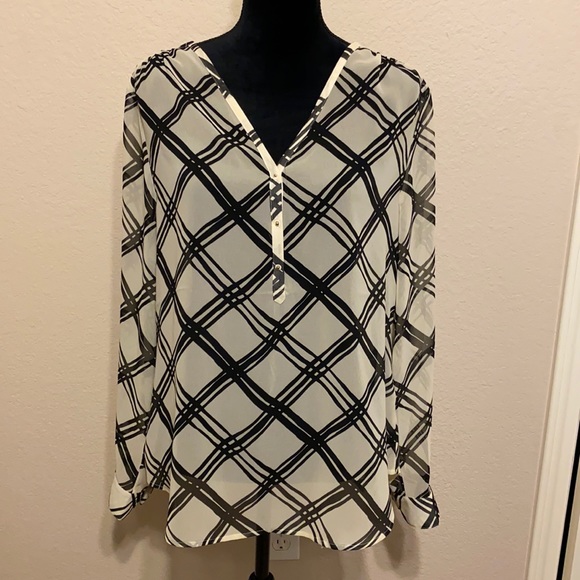 Banana Republic Tops - Banana Republic Sheer Black/White Top